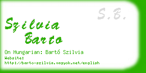 szilvia barto business card